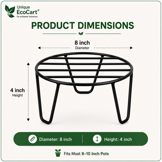 Mercury Round Metal Plant Stand β Heavy Duty Iron Pot Stand for Indoor & Outdoor Plants