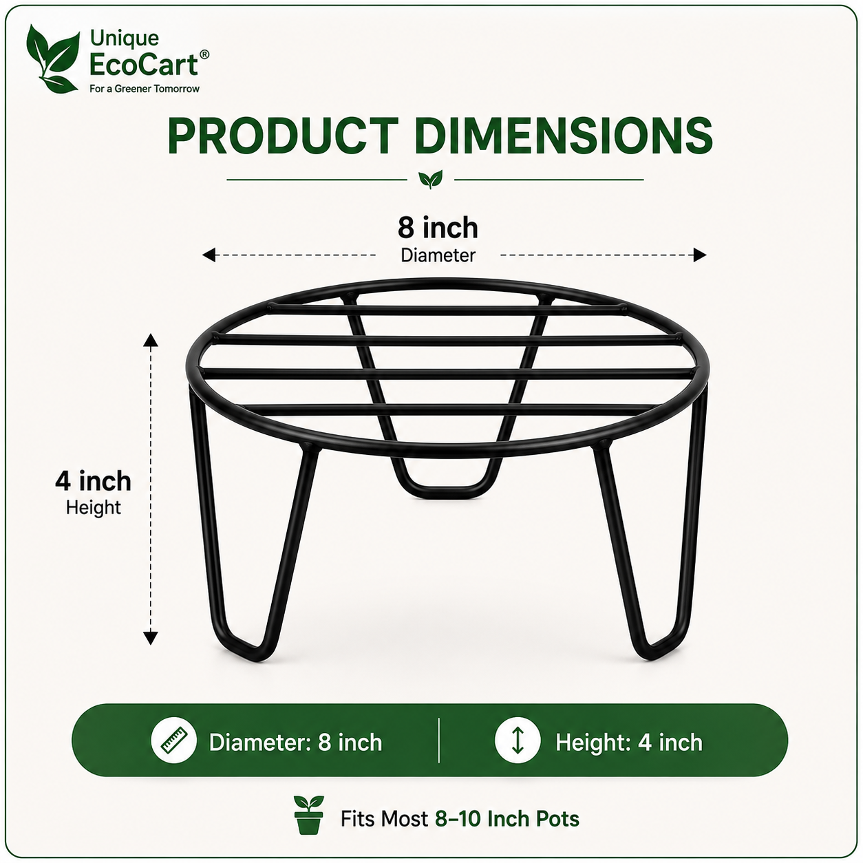 Mercury Round Metal Plant Stand – Heavy Duty Iron Pot Stand for Indoor & Outdoor Plants