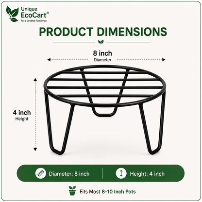 Mercury Round Metal Plant Stand – Heavy Duty Iron Pot Stand for Indoor & Outdoor Plants
