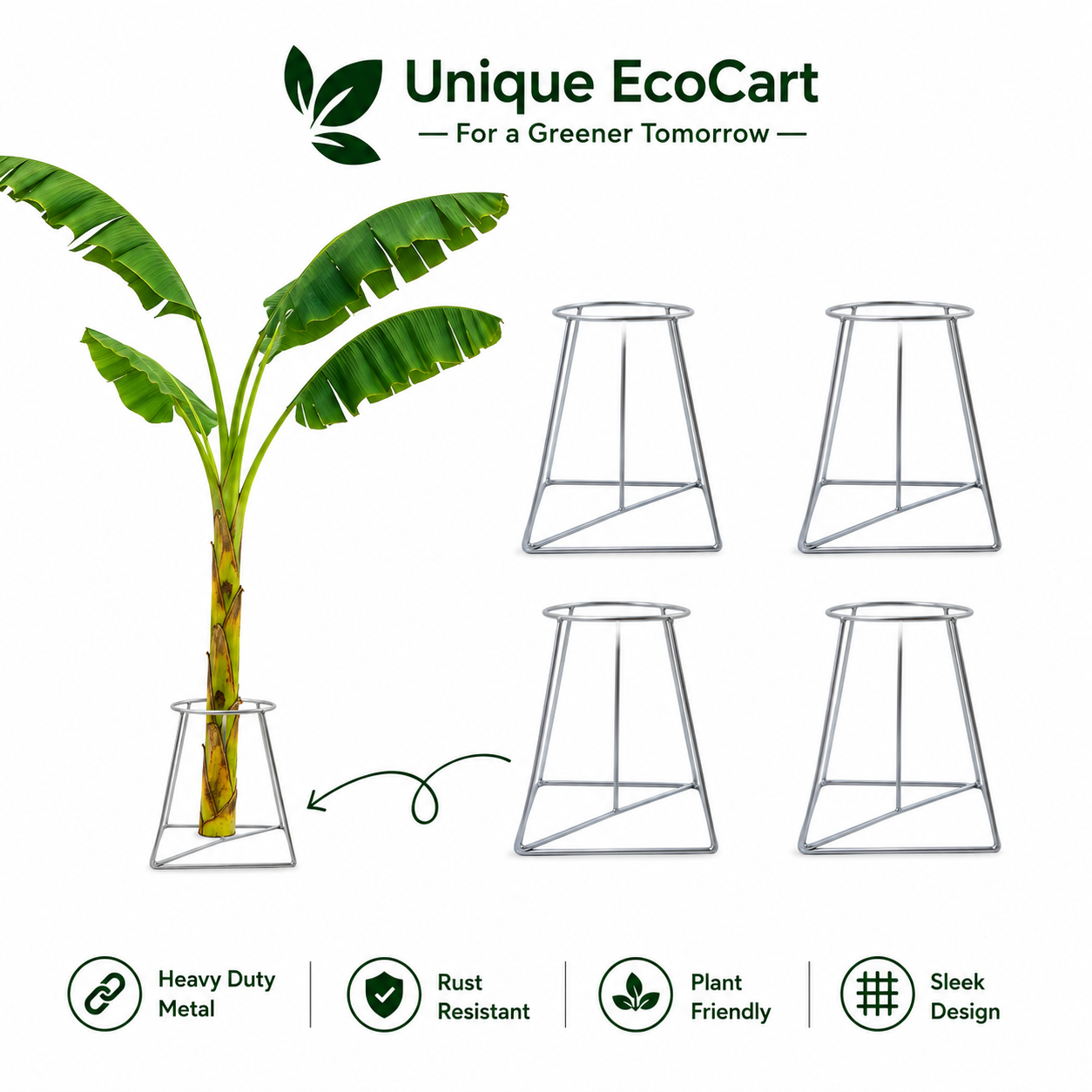 Banana Plant Support Stand – Heavy Duty Metal Stem Support