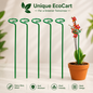 Unique EcoCart Heavy Duty Iron Plant Support Stakes | Rust Resistant Green Orchid & Plant Stem Support | Garden Plant Stakes | Pack of 5 & Pack of 10