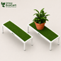 Unique EcoCart Marvel Plant Stand with Green Grass Mat (Pack of 2)| Heavy Duty Iron Pot Stand | Indoor & Outdoor Flower Pot Rack | White