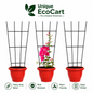 Unique EcoCart Heavy Duty Metal Plant Trellis | Rust Resistant Iron Climbing Plant Support | Indoor & Outdoor Garden Trellis | Black | Pack of 3 & Pack of 6