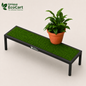 Unique EcoCart Marvel Plant Stand with Green Grass Mat (Pack of 1)| Heavy Duty Iron Pot Stand | Indoor & Outdoor Flower Pot Rack | Black